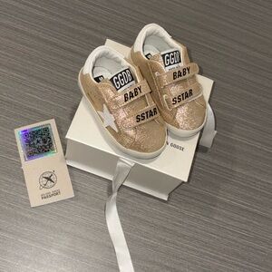 Golden Goose Kids Gold Glitter Velcro Sneakers
